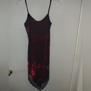 Red Black Asymmetrical Dress